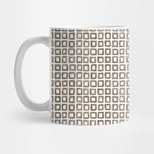 Brown Watercolour Grid - open Mug